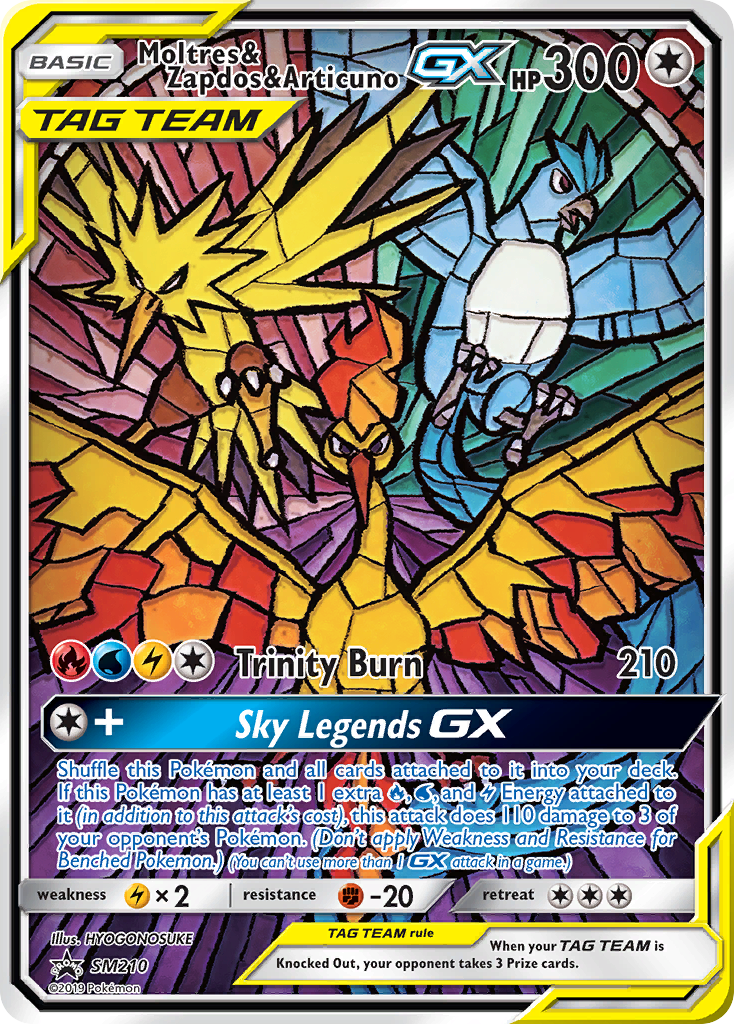 Moltres & Zapdos & Articuno GX (SM210) [Sun & Moon: Black Star Promos] | Dumpster Cat Games