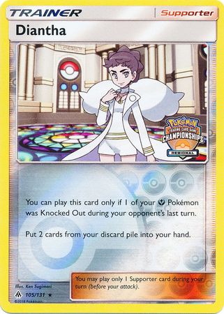 Diantha (105/131) (Regional Championship Promo) [Sun & Moon: Forbidden Light] | Dumpster Cat Games