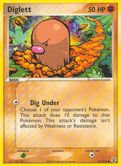 Diglett (61/112) [EX: FireRed & LeafGreen] | Dumpster Cat Games