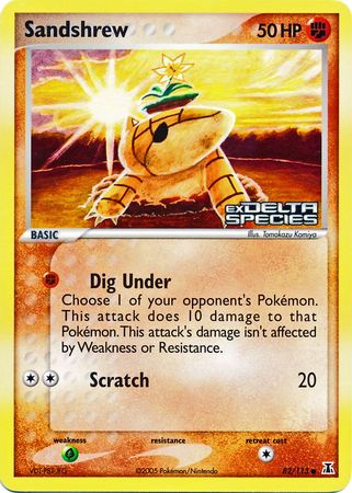 Sandshrew (82/113) (Stamped) [EX: Delta Species] | Dumpster Cat Games