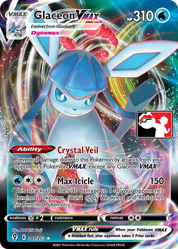 Glaceon VMAX (041/203) [Prize Pack Series One] | Dumpster Cat Games