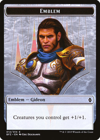 Emblem - Gideon, Ally of Zendikar [Battle for Zendikar Tokens] | Dumpster Cat Games