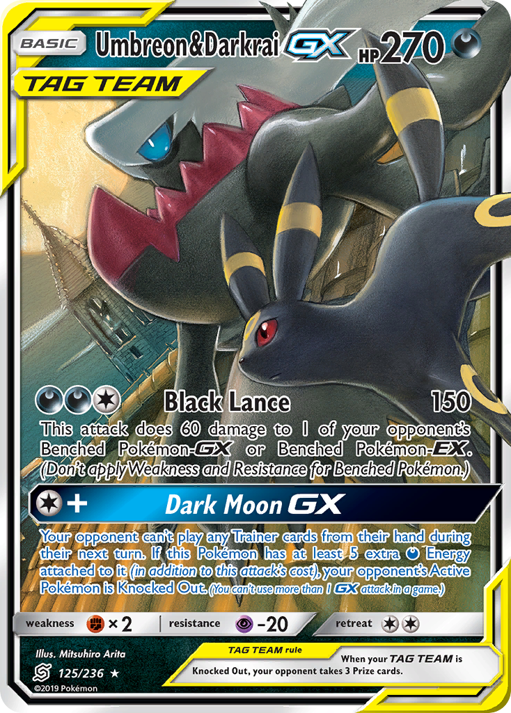 Umbreon & Darkrai GX (125/236) [Sun & Moon: Unified Minds] | Dumpster Cat Games