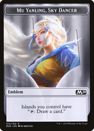 Emblem - Mu Yanling, Sky Dancer [Core Set 2020 Tokens] | Dumpster Cat Games