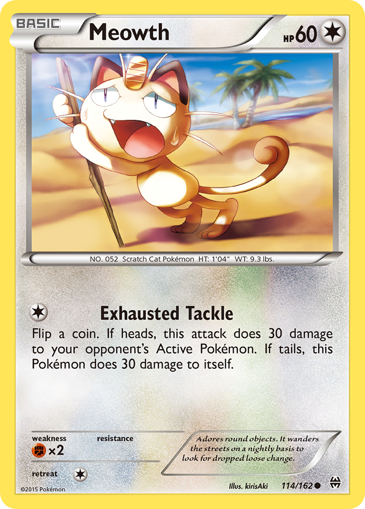 Meowth (114/162) [XY: BREAKthrough] | Dumpster Cat Games