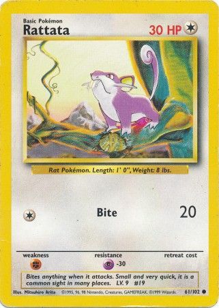 Rattata (61/102) [Base Set Unlimited] | Dumpster Cat Games