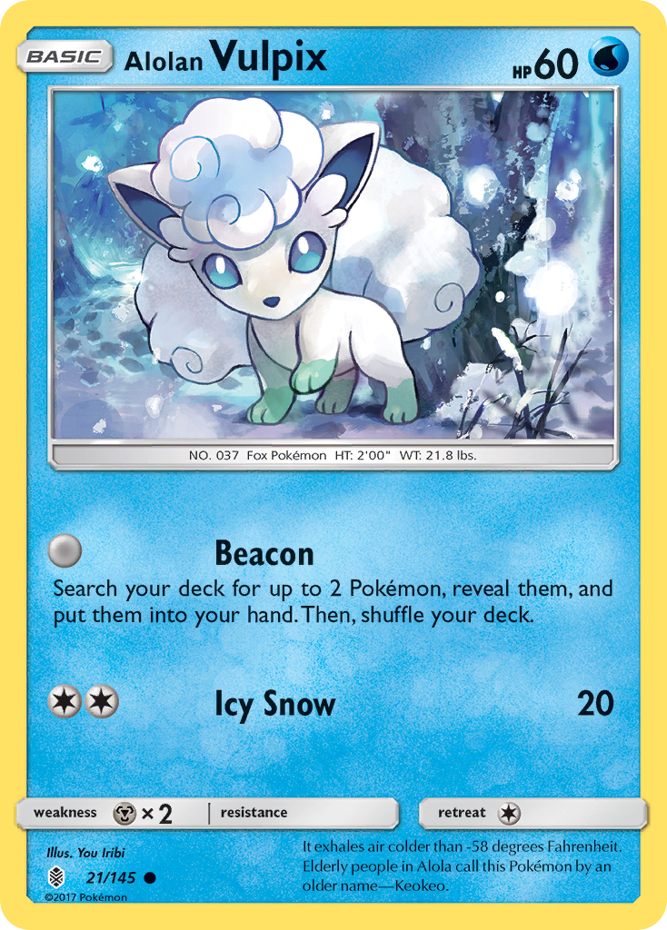 Alolan Vulpix (21/145) [Sun & Moon: Guardians Rising] | Dumpster Cat Games