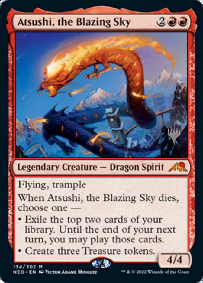 Atsushi, the Blazing Sky (Promo Pack) [Kamigawa: Neon Dynasty Promos] | Dumpster Cat Games