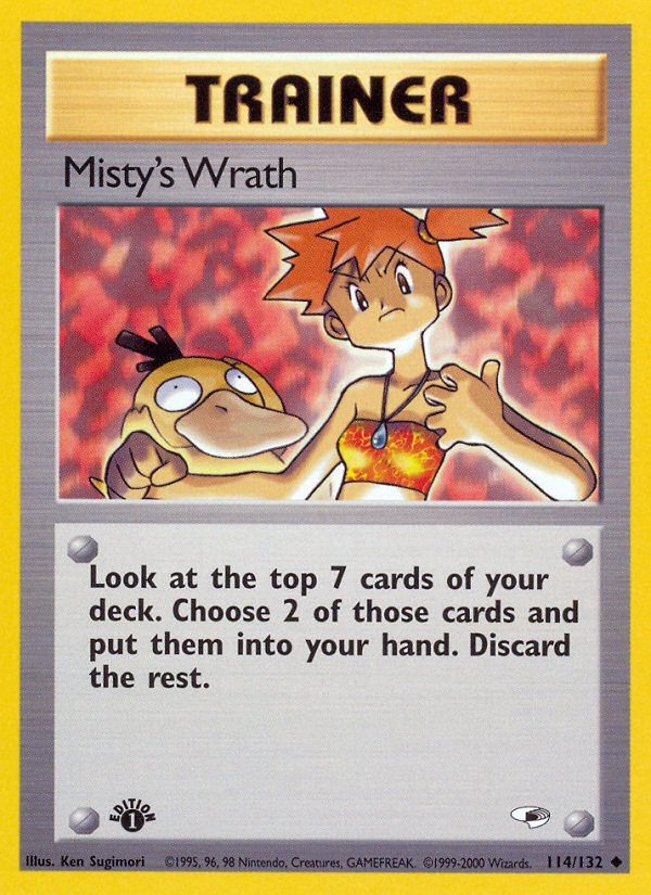 Misty's Wrath (114/132) [Gym Heroes 1st Edition] | Dumpster Cat Games