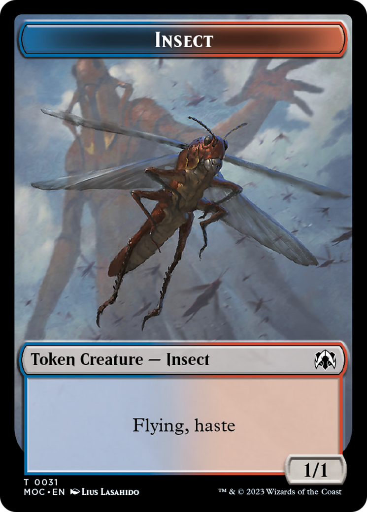 Soldier // Insect Double-Sided Token [March of the Machine Commander Tokens] | Dumpster Cat Games