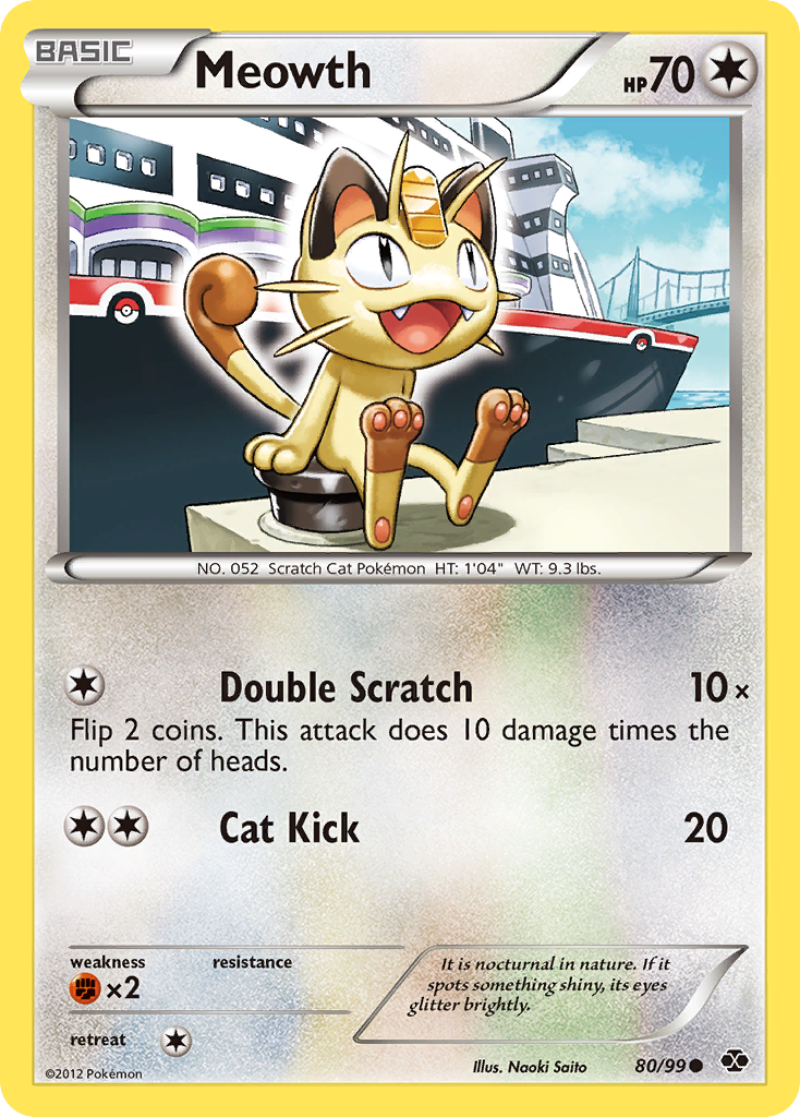 Meowth (80/99) [Black & White: Next Destinies] | Dumpster Cat Games