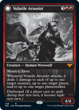 Volatile Arsonist // Dire-Strain Anarchist [Innistrad: Double Feature] | Dumpster Cat Games