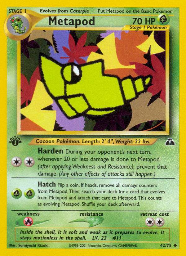 Metapod (42/75) [Neo Discovery 1st Edition] | Dumpster Cat Games