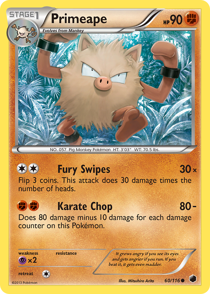 Primeape (60/116) [Black & White: Plasma Freeze] | Dumpster Cat Games