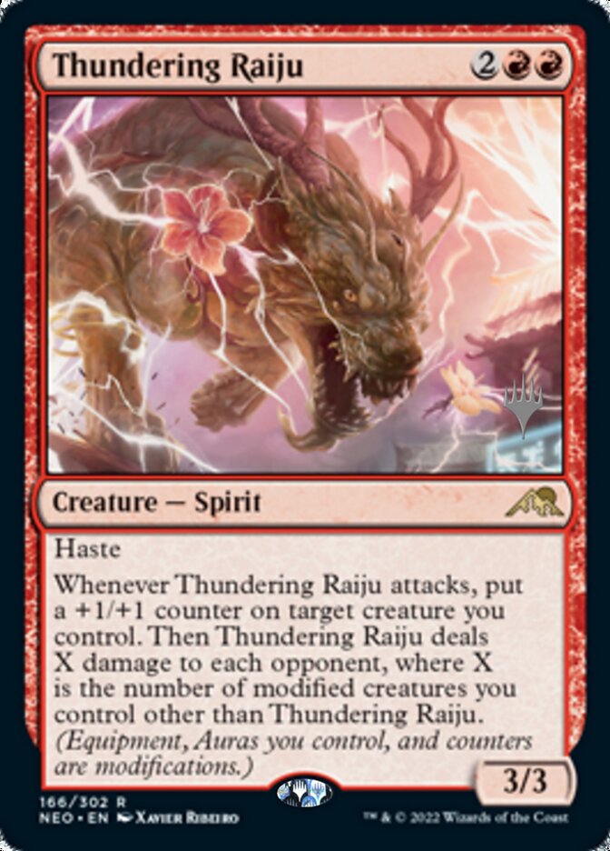 Thundering Raiju (Promo Pack) [Kamigawa: Neon Dynasty Promos] | Dumpster Cat Games