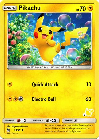 Pikachu (19/68) (Pikachu Stamp #2) [Battle Academy 2020] | Dumpster Cat Games