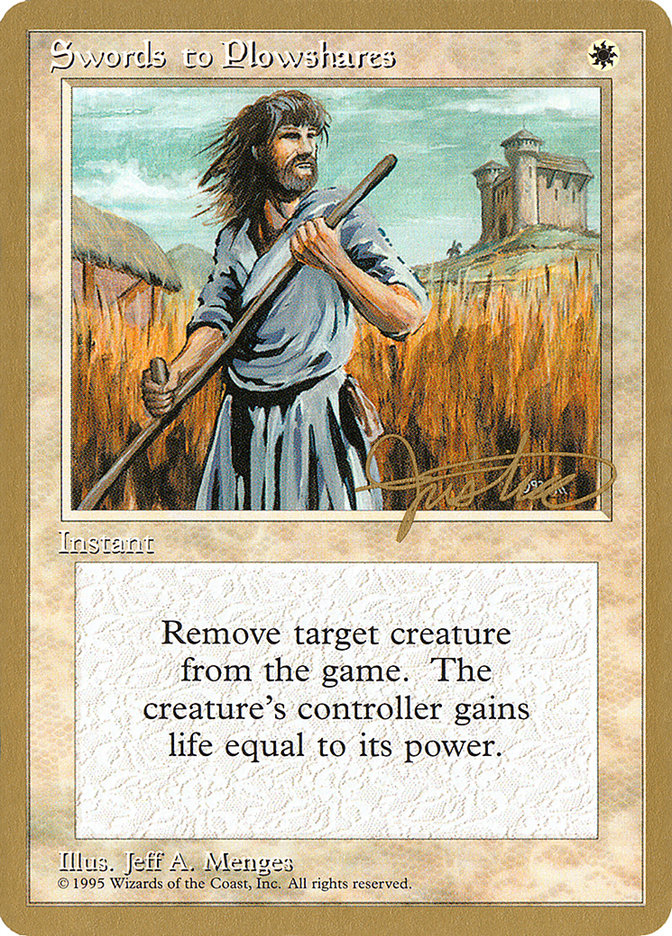 Swords to Plowshares (Mark Justice) [Pro Tour Collector Set] | Dumpster Cat Games