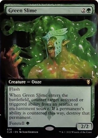 Green Slime (Extended Art) [Commander Legends: Battle for Baldur's Gate] | Dumpster Cat Games