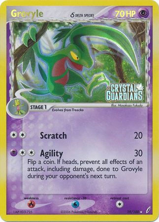 Grovyle (19/100) (Delta Species) (Stamped) [EX: Crystal Guardians] | Dumpster Cat Games