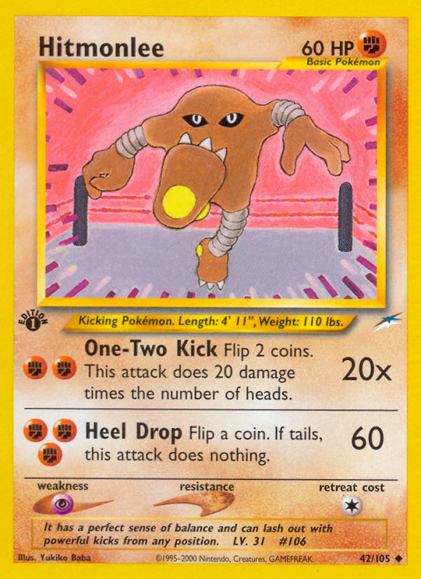 Hitmonlee (42/105) [Neo Destiny 1st Edition] | Dumpster Cat Games