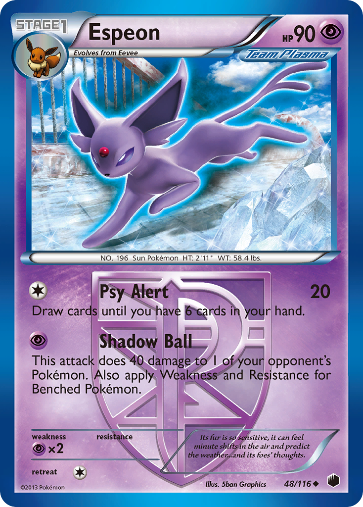 Espeon (48/116) [Black & White: Plasma Freeze] | Dumpster Cat Games