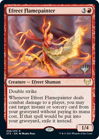 Efreet Flamepainter (Promo Pack) [Strixhaven: School of Mages Promos] | Dumpster Cat Games