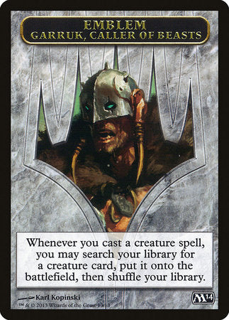 Emblem - Garruk, Caller of Beasts [Magic 2014 Tokens] | Dumpster Cat Games