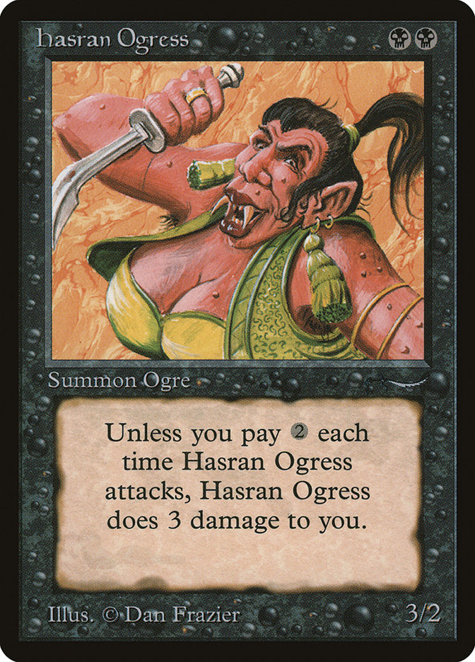 Hasran Ogress (Dark Mana Cost) [Arabian Nights] | Dumpster Cat Games