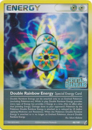 Double Rainbow Energy (88/100) (Stamped) [EX: Crystal Guardians] | Dumpster Cat Games