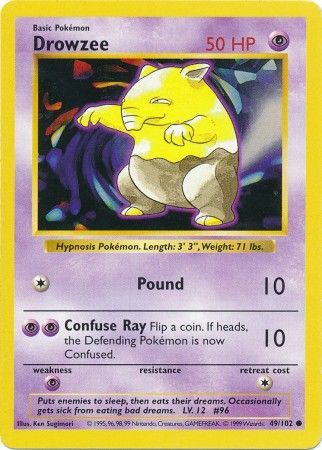 Drowzee (49/102) [Base Set Shadowless Unlimited] | Dumpster Cat Games