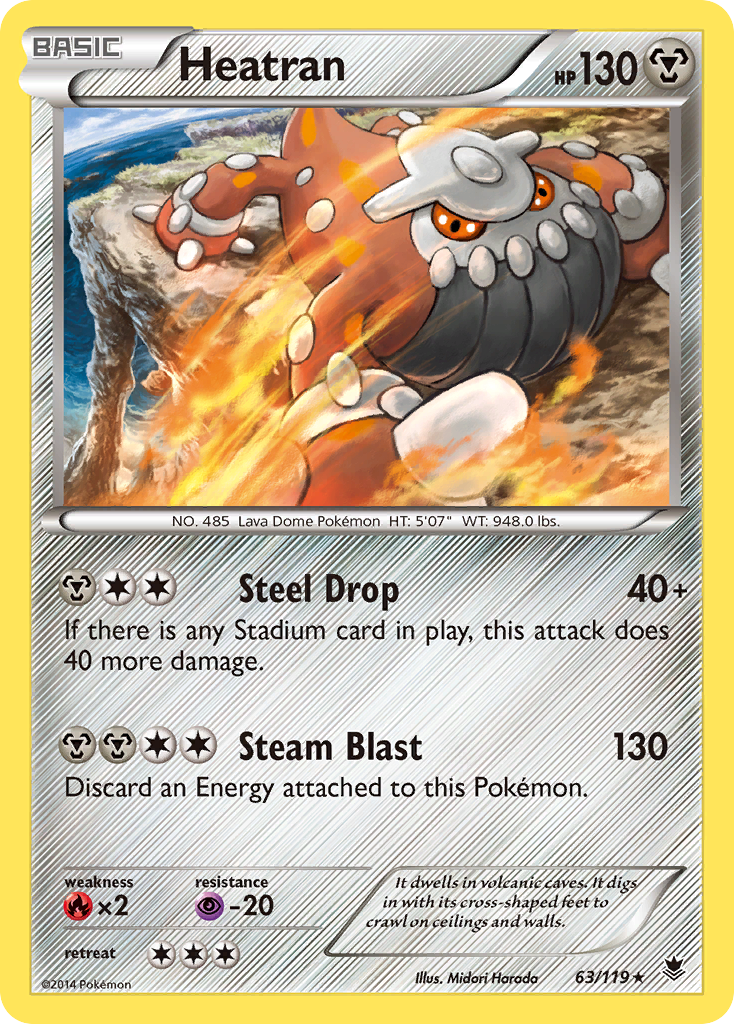 Heatran (63/119) [XY: Phantom Forces] | Dumpster Cat Games