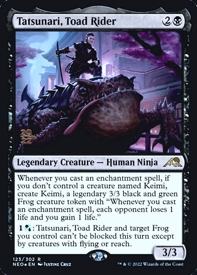 Tatsunari, Toad Rider [Kamigawa: Neon Dynasty Prerelease Promos] | Dumpster Cat Games