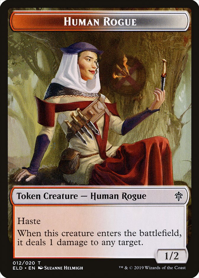 Human Rogue [Throne of Eldraine Tokens] | Dumpster Cat Games