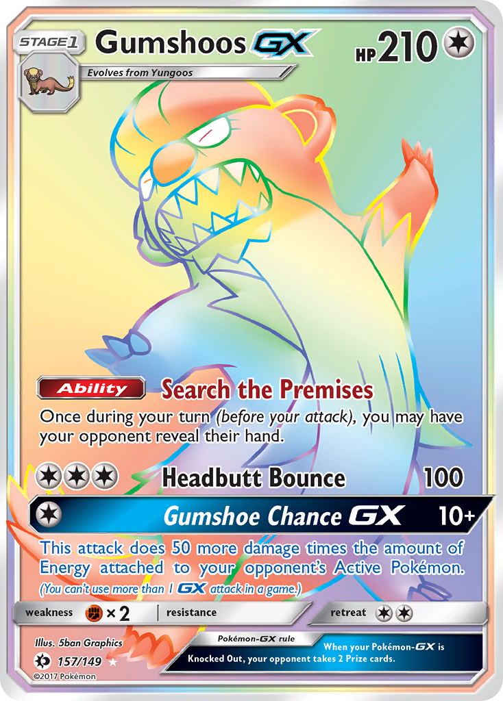 Gumshoos GX (157/149) [Sun & Moon: Base Set] | Dumpster Cat Games