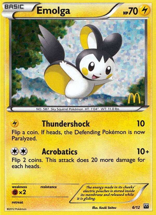 Emolga (6/12) [McDonald's Promos: 2012 Collection] | Dumpster Cat Games