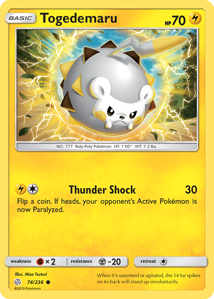 Togedemaru (74/236) [Sun & Moon: Cosmic Eclipse] | Dumpster Cat Games