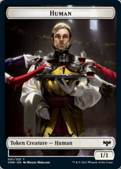 Human (001) // Human Soldier Double-sided Token [Innistrad: Crimson Vow Tokens] | Dumpster Cat Games