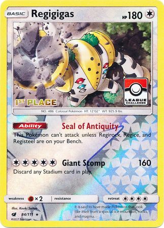 Regigigas (84/111) (League Promo 1st Place) [Sun & Moon: Crimson Invasion] | Dumpster Cat Games