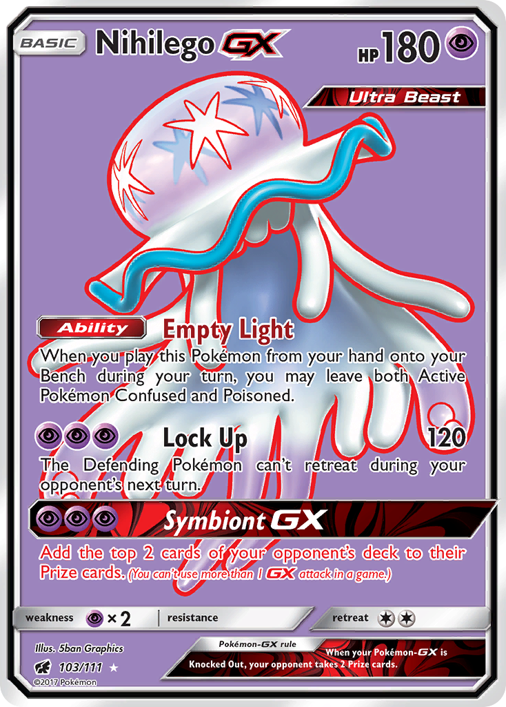 Nihilego GX (103/111) [Sun & Moon: Crimson Invasion] | Dumpster Cat Games