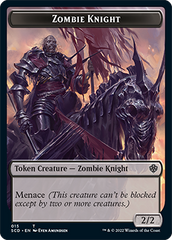 Zombie // Zombie Knight Double-Sided Token [Starter Commander Decks] | Dumpster Cat Games