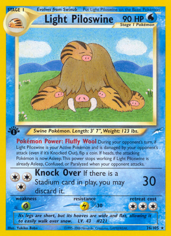 Light Piloswine (26/105) [Neo Destiny 1st Edition] | Dumpster Cat Games