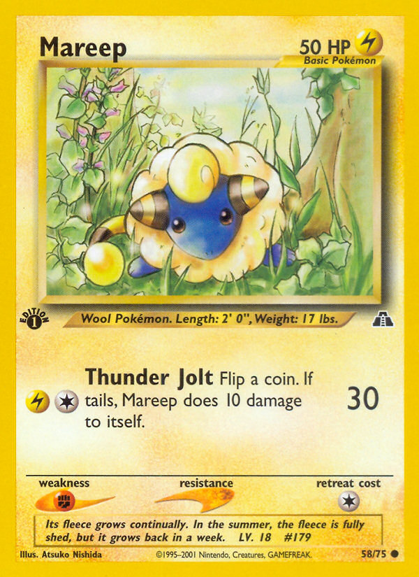 Mareep (58/75) [Neo Discovery 1st Edition] | Dumpster Cat Games