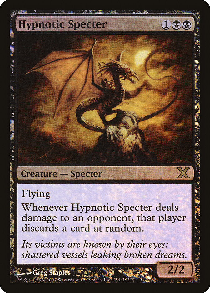 Hypnotic Specter (Premium Foil) [Tenth Edition] | Dumpster Cat Games