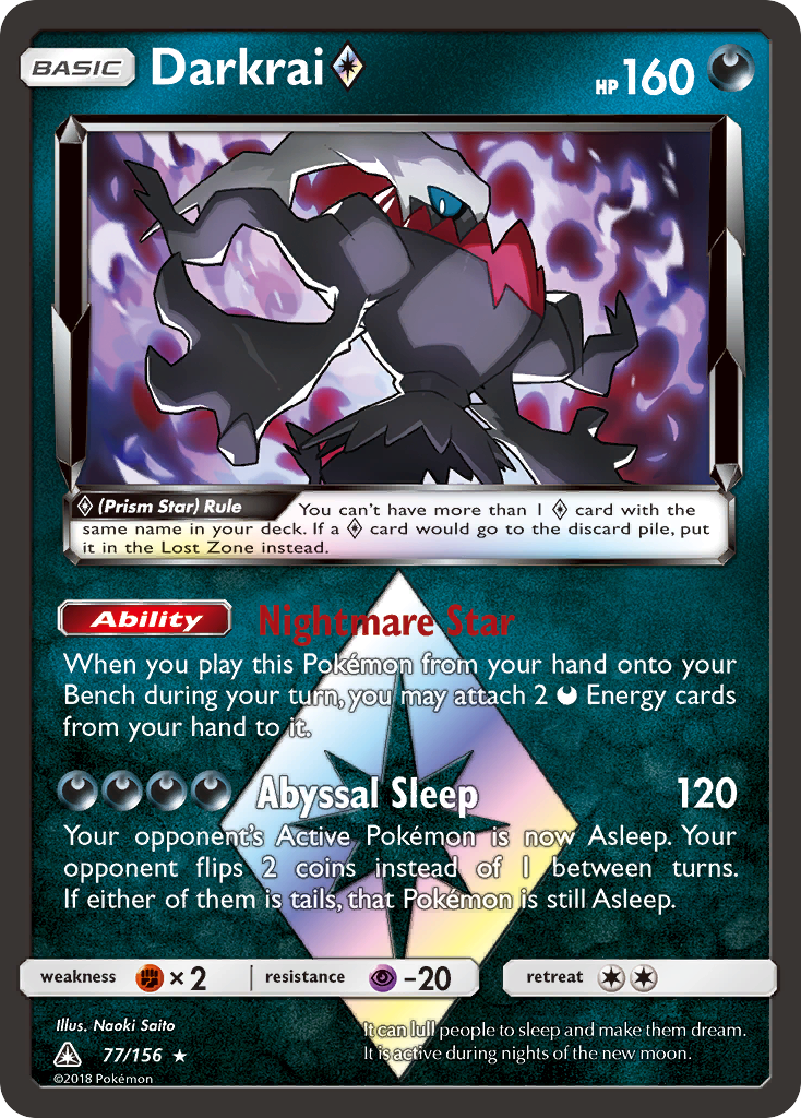 Darkrai (77/156) (Prism Star) [Sun & Moon: Ultra Prism] | Dumpster Cat Games