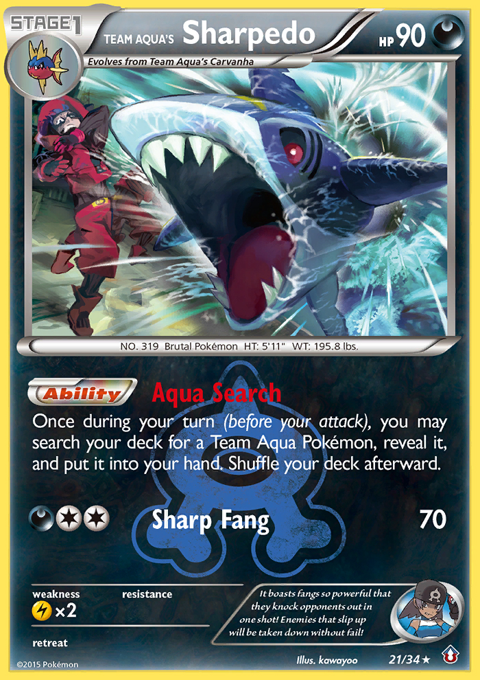 Team Aqua's Sharpedo (21/34) [XY: Double Crisis] | Dumpster Cat Games