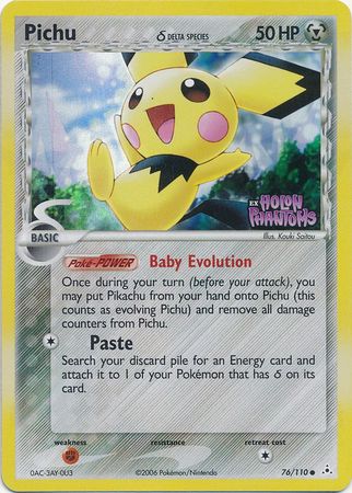 Pichu (76/110) (Delta Species) (Stamped) [EX: Holon Phantoms] | Dumpster Cat Games