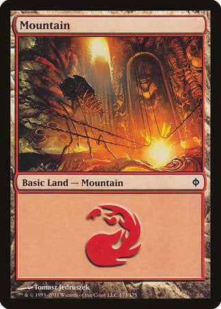 Mountain (173) [New Phyrexia] | Dumpster Cat Games