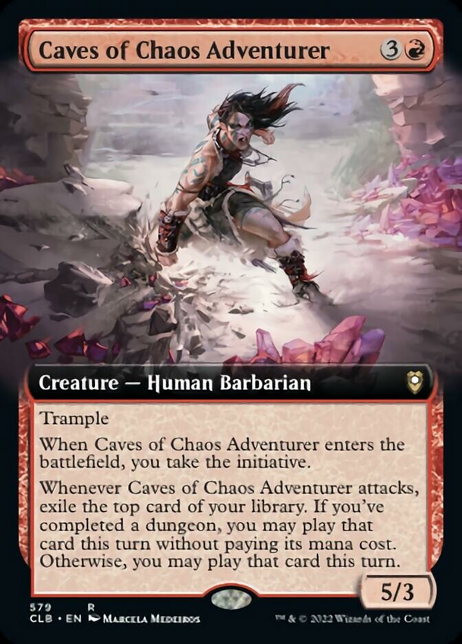 Caves of Chaos Adventurer (Extended Art) [Commander Legends: Battle for Baldur's Gate] | Dumpster Cat Games