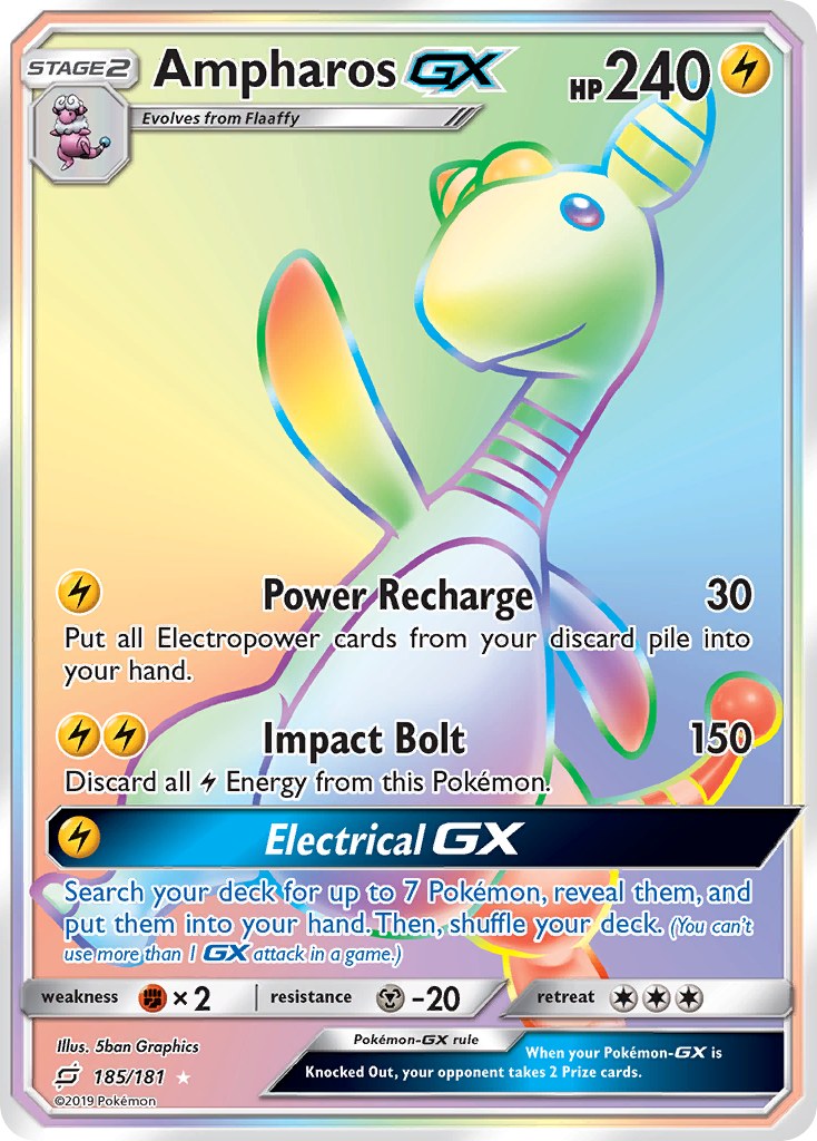 Ampharos GX (185/181) [Sun & Moon: Team Up] | Dumpster Cat Games