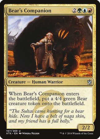 Bear's Companion [Khans of Tarkir] | Dumpster Cat Games